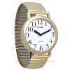 Unisex Low Vision Watch Gold Tone White Face