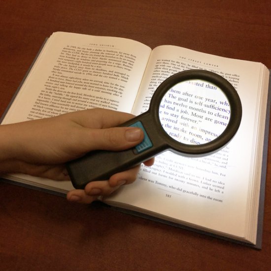 5X Hand Held Magnifier with 10 White LED Lighted 2.75 Inch Glass Lens