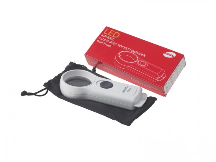 3X COIL LED Lighted Pocket Magnifier - 1.88 Inch Lens