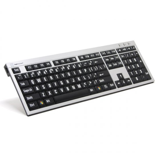 LargePrint White on Black - PC Slimline Keyboard
