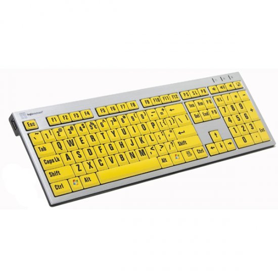 LargePrint Black on Yellow - PC Slimline Keyboard
