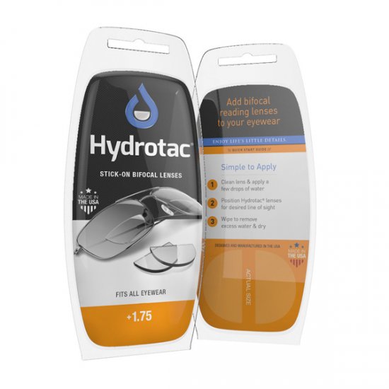Hydrotac Stick-On Bifocal Reading Lenses +1.75 Hydrotac Stick-On Bifocal Reading Lenses +1.75