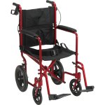 Lightweight Expedition Transport Wheelchair with Hand Brakes - Red