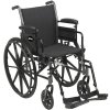 Cruiser III Light Weight Wheelchair - Flip Back Full Arm and Swing Away Footrest 20 Inches
