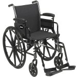 Cruiser III Light Weight Wheelchair - Flip Back Full Arm and Elevating Leg Rest 20 Inches