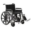 Sentra Extra Heavy Duty Wheelchair - Detachable Full Arm and Swing Away Footrests 24 Inches