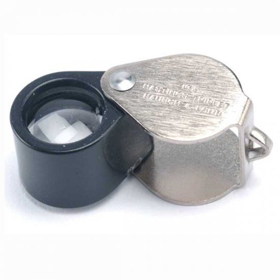 40X Metal Illuminated Jewelry Loop- Magnifier Pocket Folding Magnifying  Glass Jewelers Eye Loupe w/ LED & Keychain Hole