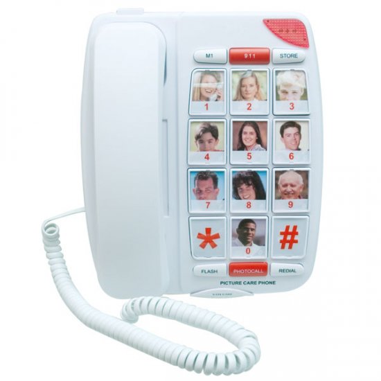 Large Picture Button Phone with 40dB Amplification Large Picture Button Phone with 40dB Amplification