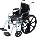 Poly Fly Light Weight Transport Chair Wheelchair with Swing away Footrest - 16 Inch