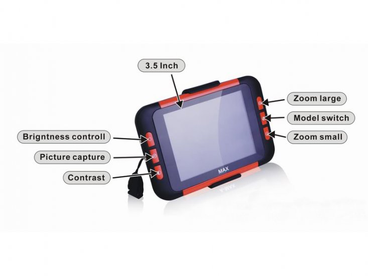 Feather - 3.5 Inch Color Portable Video Magnifier - 3.5 Hrs. of Battery Use!