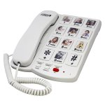 Big Picture Button Desktop Phone with 40db + Phone Number Storage Protection