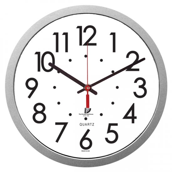 Large Low vision 11.5" Low Vision Atomic Analog Wall Clock High Contrast 