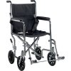 Go Cart Light Weight Steel Transport Wheelchair with Swing Away Footrest - 19 Inches