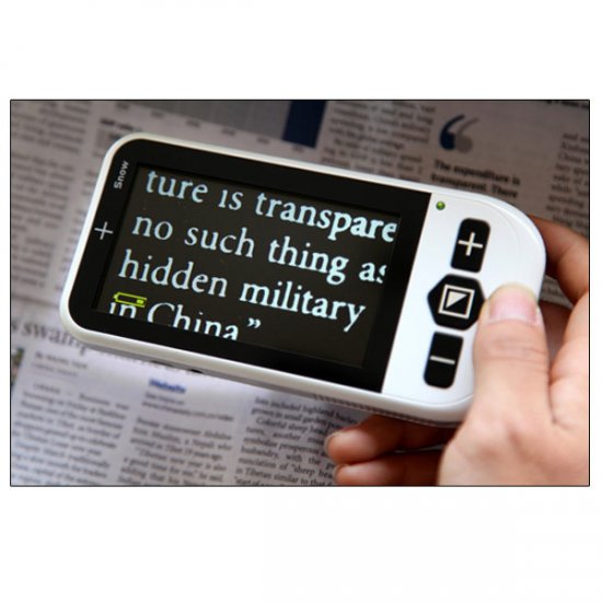 Snow - 4.3 Inch Color Video Magnifier - 3.5 Hrs. of Battery Use! Snow - 4.3 Inch Color Video Magnifier - 3.5 Hrs. of Battery Use!