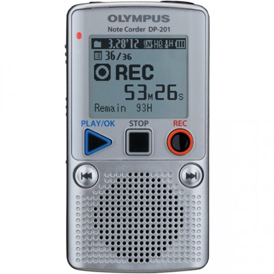 Olympus Digital Voice Recorder, Silver - Click Image to Close