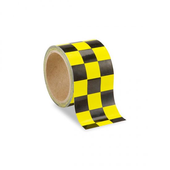 Low Vision Checkerboard Adhesive Tape: Yellow and Black - 3 Inch Wide - Click Image to Close