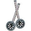 5 Inch Walker Wheels with Two Sets of Rear Glides for Use with Universal Walker - Silver Tubing
