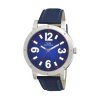 Fashion Low Vision Watch Blue Face White Large Numbers - Black Leather Band Fashion Low Vision Watch Blue Face White Large Numbers - Black Leather Band