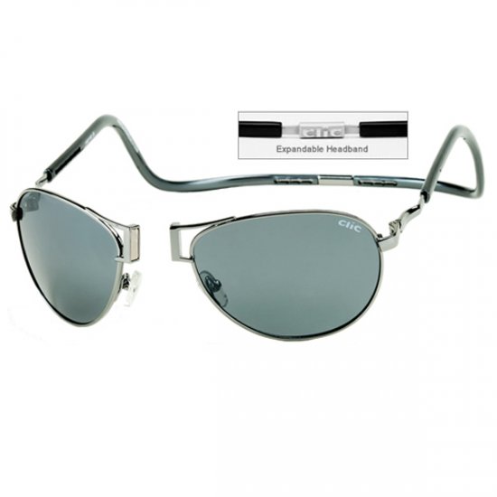 Clic Magnetic XXL Aviator Metal Polarized Sunglasses - Click Image to Close