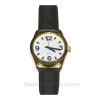 Unisex Low Vision Watch Gold Tone White Face Leather Band