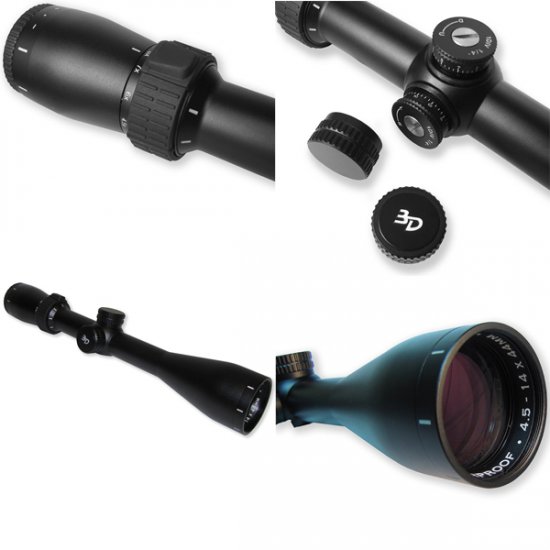 Carson 3D Series 4.5-14x44mm Riflescope with Multiplex Reticle