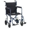 Flyweight Lightweight Transport Wheelchair - 19 Inch Blue