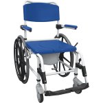 Aluminum Shower Commode Mobile Chair - 24 Inch Rear Wheels