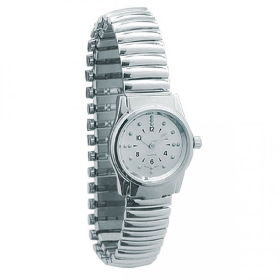 Ladies' Chrome Braille Watch - Click Image to Close