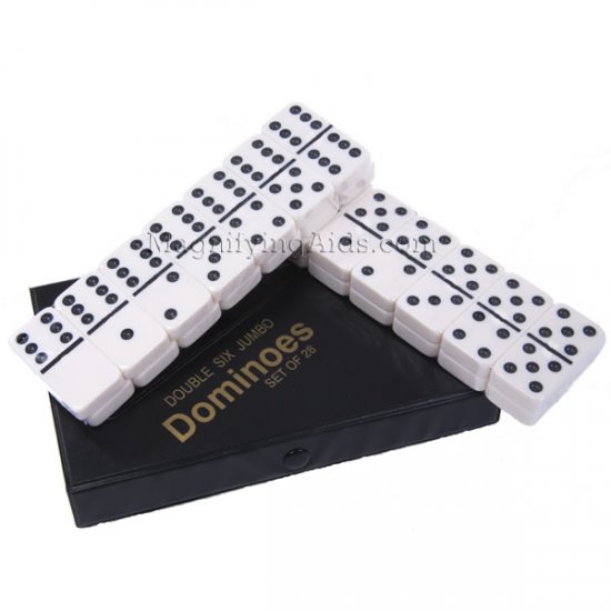 Dominoes - Large Size Ivory with Black Dots