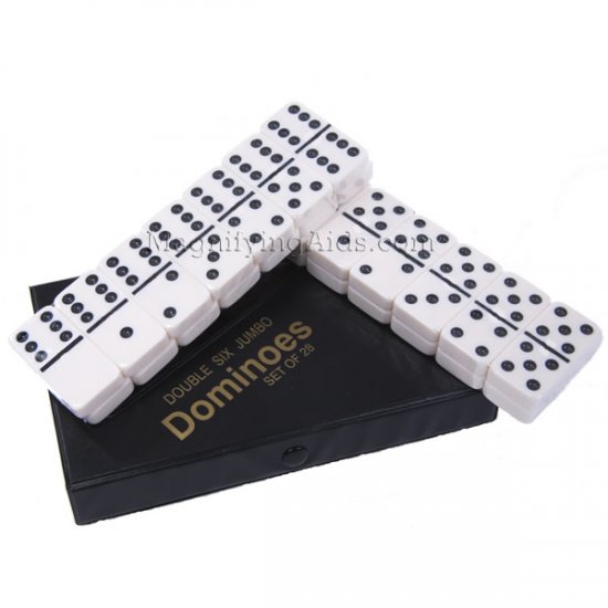 Dominoes - Large Size Ivory with Black Dots - Click Image to Close