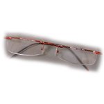 +3.5 Diopter Eschenbach Rimless Reading Glasses - Red Rectangle