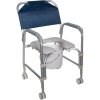 Lightweight Portable Shower Chair Commode with Casters