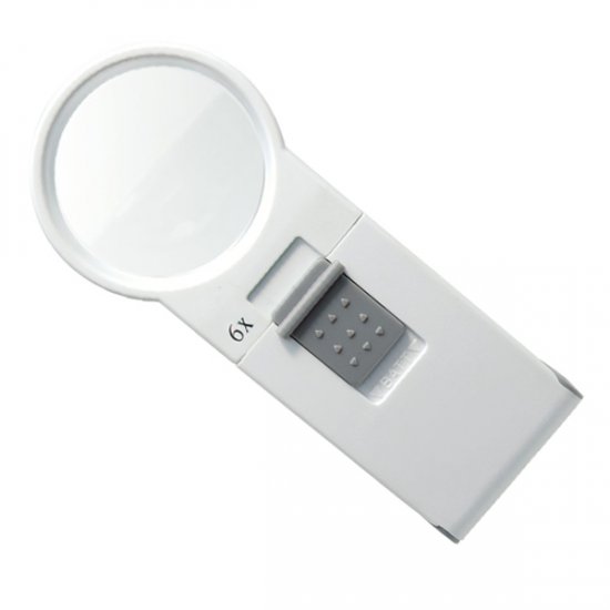 SuperMag 6X LED Lighted Pocket Magnifier - 2.4 Inch Lens