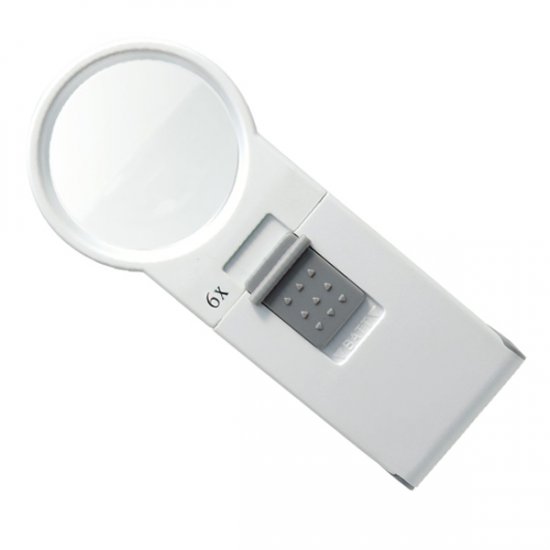 SuperMag 6X LED Lighted Pocket Magnifier - 2.4 Inch Lens - Click Image to Close