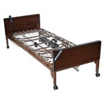 Delta Ultra Light Semi Electric Bed - Full Length Side Rails & 80 Inch Therapeutic Support Mattress