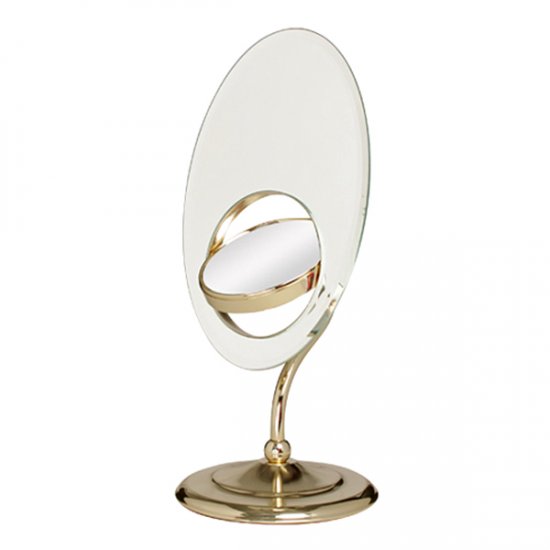 Zadro 8X / 3X / 1X Tri Optics Brass Vanity Magnifying Mirror - Click Image to Close