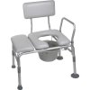 Padded Seat Transfer Bench with Commode Opening