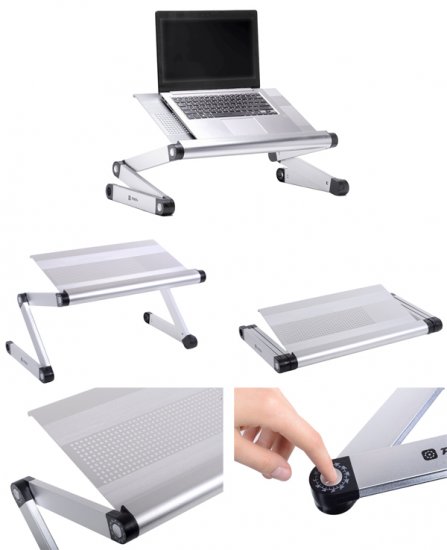 SuperMag Adjustable Vented Lap Desk Table - Click Image to Close