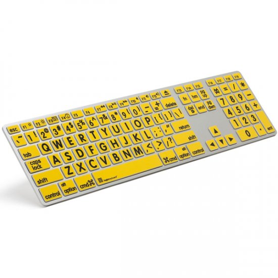 Apple Keyboard - Large Print Yellow Keys with Black Print