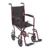 Lightweight Transport Wheelchair - 17 Inch Red