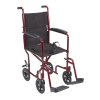 Lightweight Transport Wheelchair - 19 Inch Red