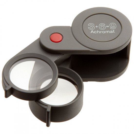 Eschenbach - 3x, 6x, 9x Achromatic Pocket Folding Loupe Magnifier - Click Image to Close