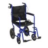 Lightweight Expedition Transport Wheelchair with Hand Brakes - Blue