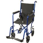 Lightweight Transport Wheelchair - 19 Inch Blue