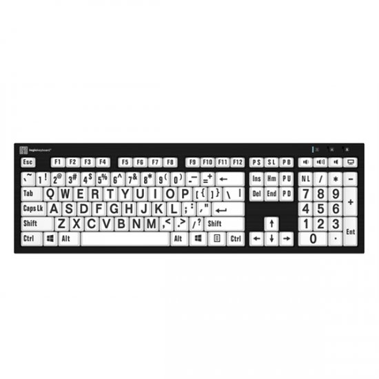 LargePrint White on Black - PC Nero Slimline Keyboard