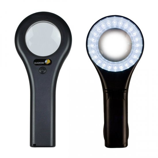 2.5X Dazor Handheld 24 White LEDs Illuminated Magnifier