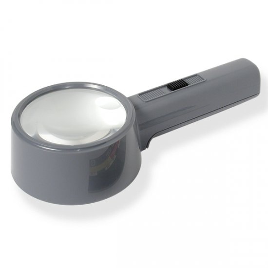 Carson 2X / 4X LightedHand Held,Stand Magnifier - 3.5 Inch Lens