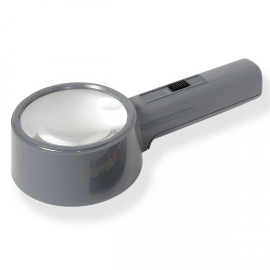 Carson 2X / 4X LightedHand Held,Stand Magnifier - 3.5 Inch Lens - Click Image to Close