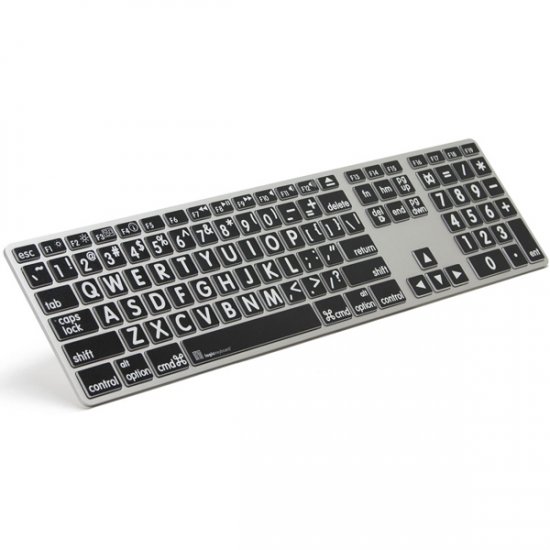 Apple Keyboard - Large Print Black Keys with White Print