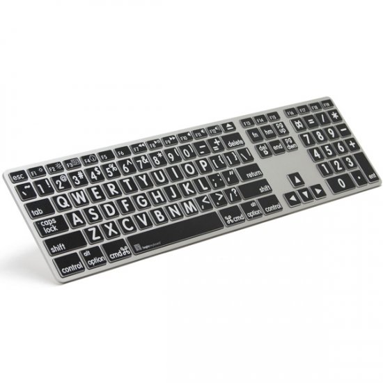 Apple Keyboard - Large Print Black Keys with White Print Apple Keyboard - Large Print Black Keys with White Print